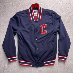 Cleveland Guardians Men’s Medium Starter Full-Snap Varsity/Bomber Jacket